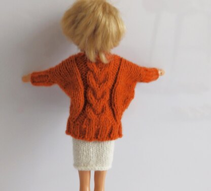 Barbie Dolman Cardigan, Skirt & Top