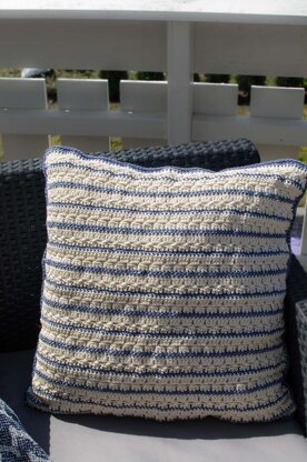 Waves and Stripes Crochet Pillow