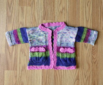 Cute Cardi in Universal Yarn Little Bird & Little Bird Colors - Downloadable PDF