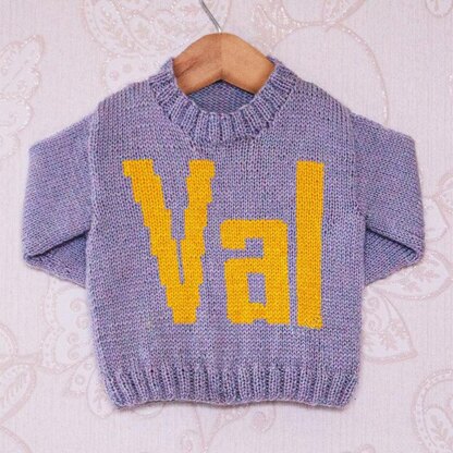 Intarsia - Val Moniker Chart - Childrens Sweater