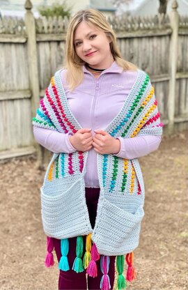 Rainbow & Storm Pocket Shawl