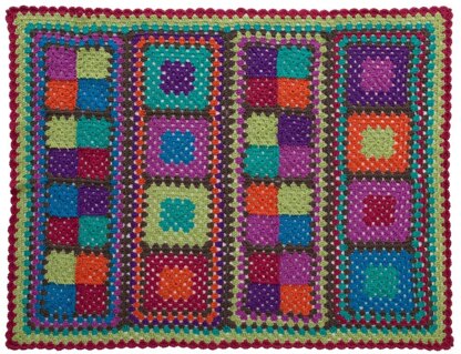 Granny Remix Throw in Red Heart Super Saver Accent - LW4841 - Downloadable PDF