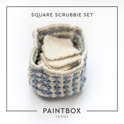 Square Scrubbie Set - Free Knitting Pattern in Paintbox Yarns Recycled Cotton Worsted - Downloadable PDF