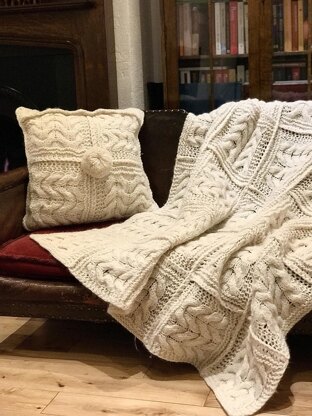 Cable Squares Afghan and Cushion Cover