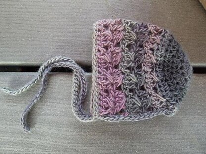 Diagonal Spike Stitch Baby Bonnet