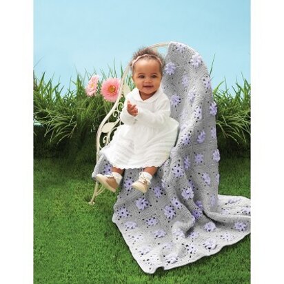 Field of Flowers Blanket in Bernat Baby Sport - Downloadable PDF