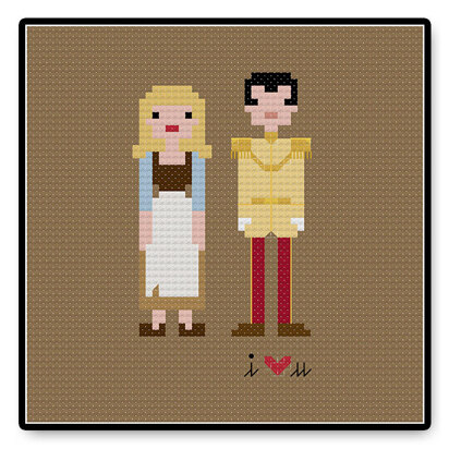 Cinderella and Prince Charming In Love - PDF Cross Stitch Pattern