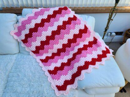 Strawberry Ripple Baby Blanket Afghan