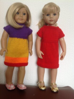 Coat of many colours and matching dress for 18 inch doll