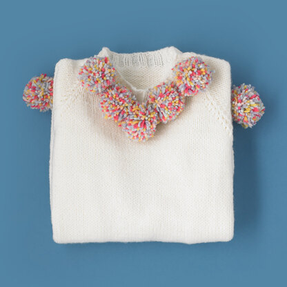 Jingle Pom Sweater - Free Knitting Pattern in Paintbox Yarns Baby DK