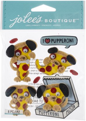 Jolee's Boutique Themed Embellishments 8/Pkg - Pupperoni Pizza
