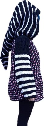 Spiral sweater wizard hood