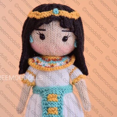 Queen Cleopatra. Knitting Doll Pattern.