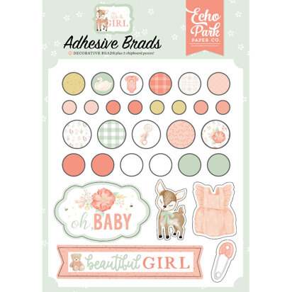 Echo Park Paper It's A Girl Adhesive Brads