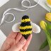 Bee crochet keychain amigurumi pattern Crochet bag charm pattern Crochet car mirror hanging