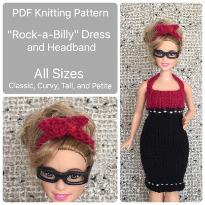 Curvy Barbie Rockabilly Dress and Headband All Sizes
