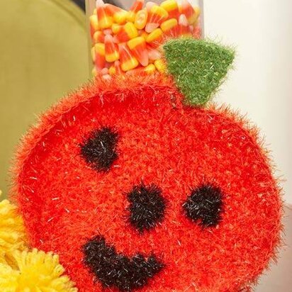 Jack o'Latern Scrubby in Red Heart Scrubby Sparkle - LW5391 - Downloadable PDF