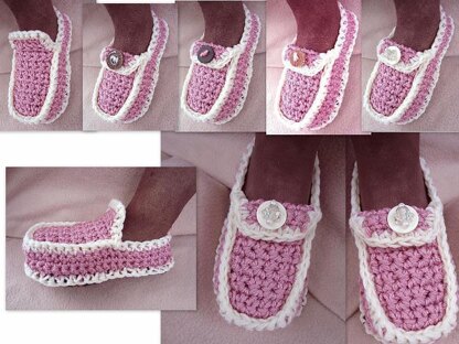 703 PINK LADY SLIPPER, crochet, Women and Girls