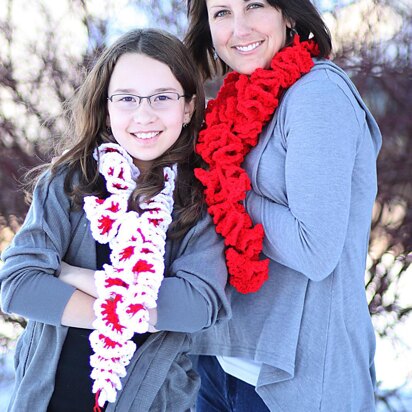 Candy Cane (Red) Ruffles Scarf