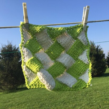 Nice n Easy Entrelac Dishcloth - knitting pattern