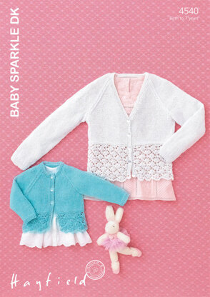 Baby and Girls Cardigans in Hayfield Baby Sparkle DK - 4540