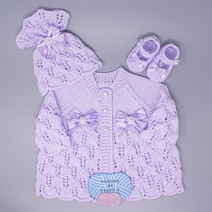 Tracy Baby Matinee coat, hat and shoes 18" chest