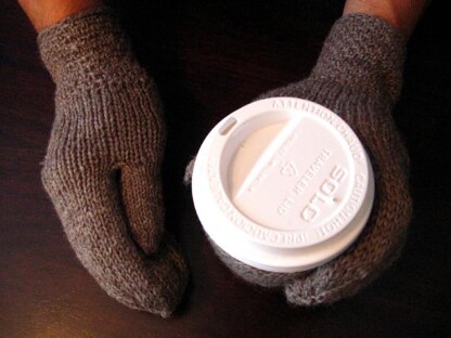 Mittens with Snap-On Coffee Sleeve