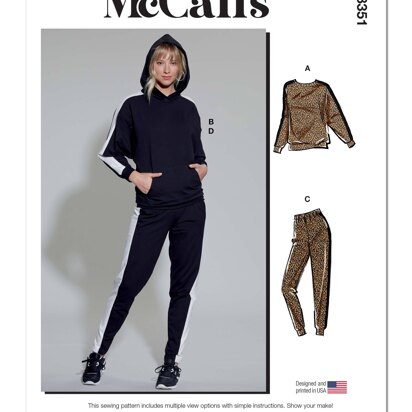 McCall's Misses' Lounge Pants, Top and Hoodie M8351 - Sewing Pattern