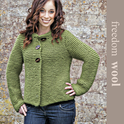 Garter Stitch Jacket in Twilleys Freedom Wool - 9133