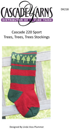 Trees, Trees, Trees Stocking in Cascade 220 Sport - DK218