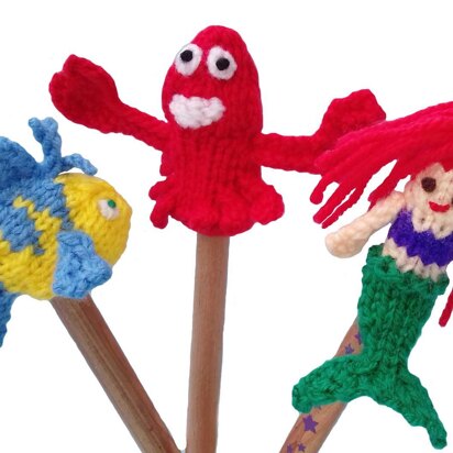 Mermaid finger puppets pattern - knitting pattern