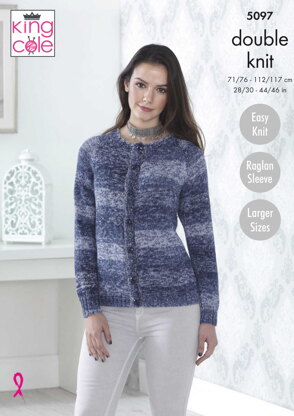 Cardigan & Short Sleeved Sweater in King Cole Vogue DK - 5097pdf - Downloadable PDF