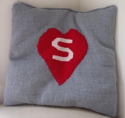 Cable Pillow with Heart