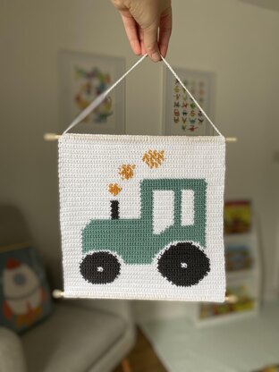 Theo's Tractor Crochet Wall Hanging