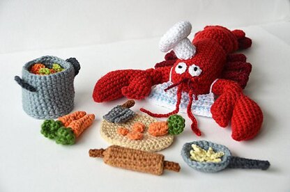 Monsieur the Lobster Chef Amigurumi Pattern