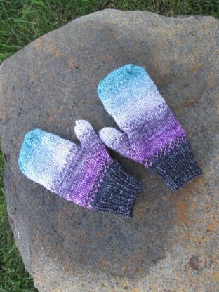 Scrappy Stripey Sock Yarn Mittens