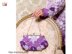 Evening bag purple with Irish crochet lace pattern