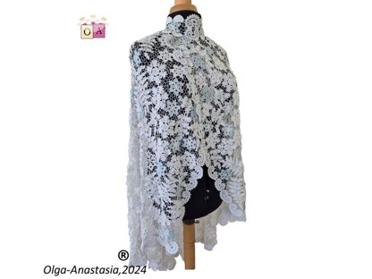 Lace wedding cape with scarf