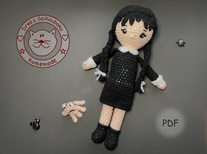 Wednesday amigurumi doll