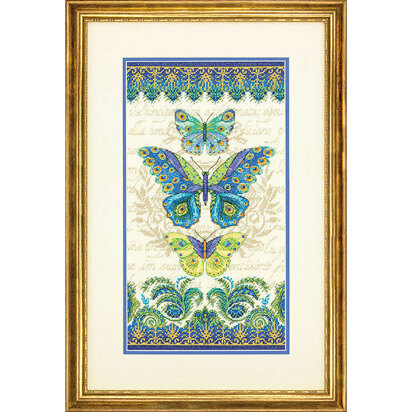 Dimensions Peacock Butterflies Cross Stitch Kit - 20.5cm x 38cm