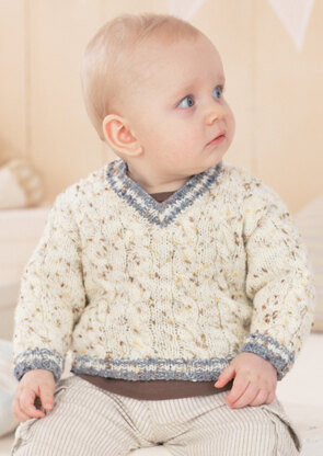 Baby Boys Tank Top and Sweater in Sirdar Snuggly Tiny Tots DK - 1423 - Downloadable PDF