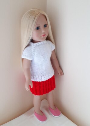 White T Shirt for Doll