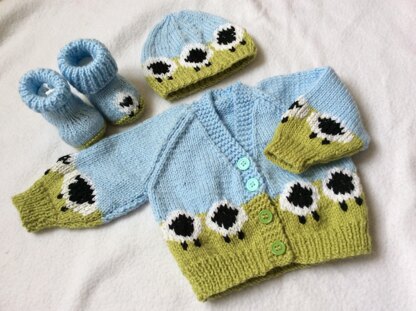 I Love EWE Sheep Cardigan Set