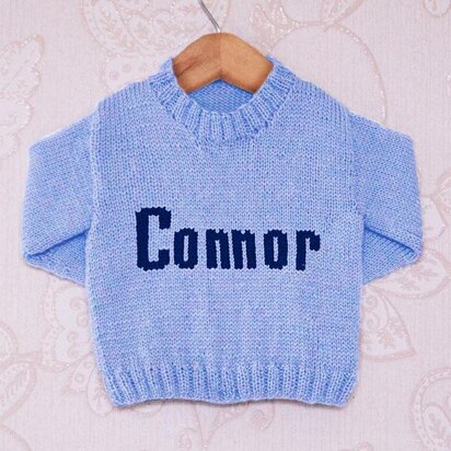 Intarsia - Connor Moniker Chart - Childrens Sweater
