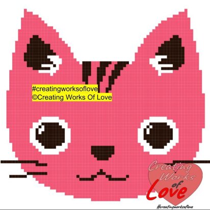 Pink Cat Head Stitch Graphgan