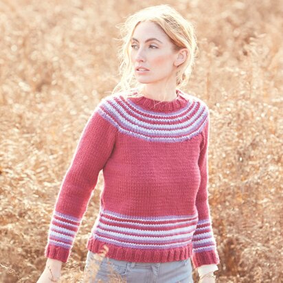 Yoke Sweater in Hayfield Bonus Chunky - 8296 - Downloadable PDF