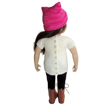 Kitty Cat Top & Hat for 18" Doll