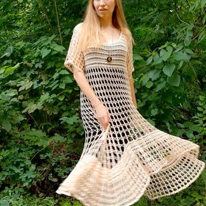 Crochet maxi summer boho dress.