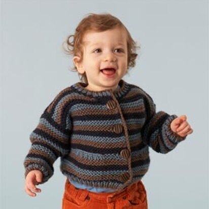 Yikes Stripes Cardigan in Lion Brand Vanna's Choice - 60697A