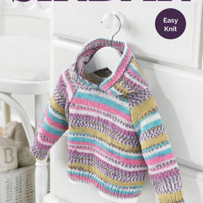 Hooded Sweater in Sirdar Snuggly Baby Crofter DK - 5210 - Downloadable PDF